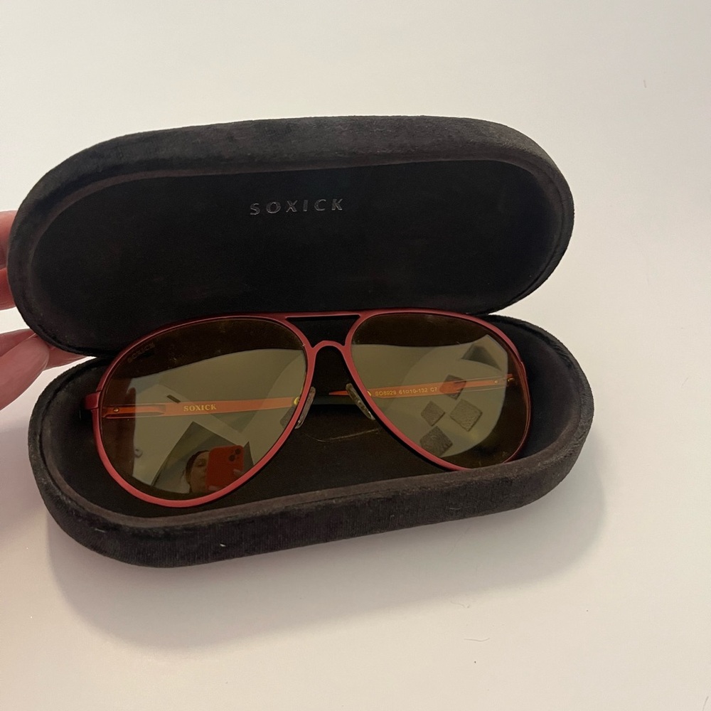 Red Aviator Sunglasses